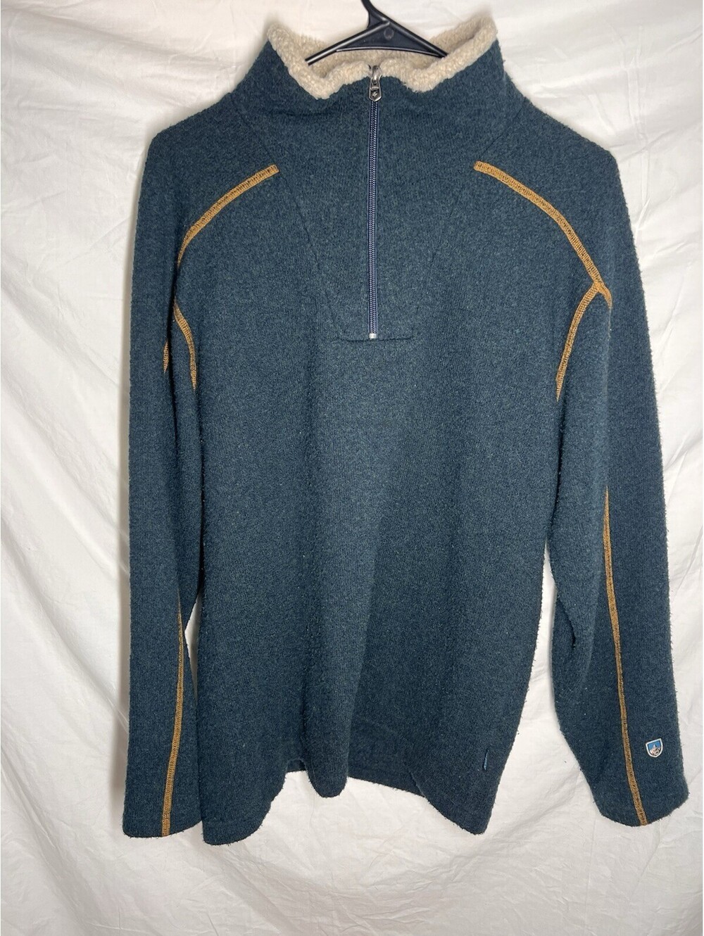 Kuhl Men's Blue Quarter Zip Alfpaca Fleece Sz Medium